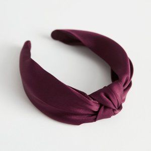 & Other Stories Satin Knot Alice Headband | Burgundy